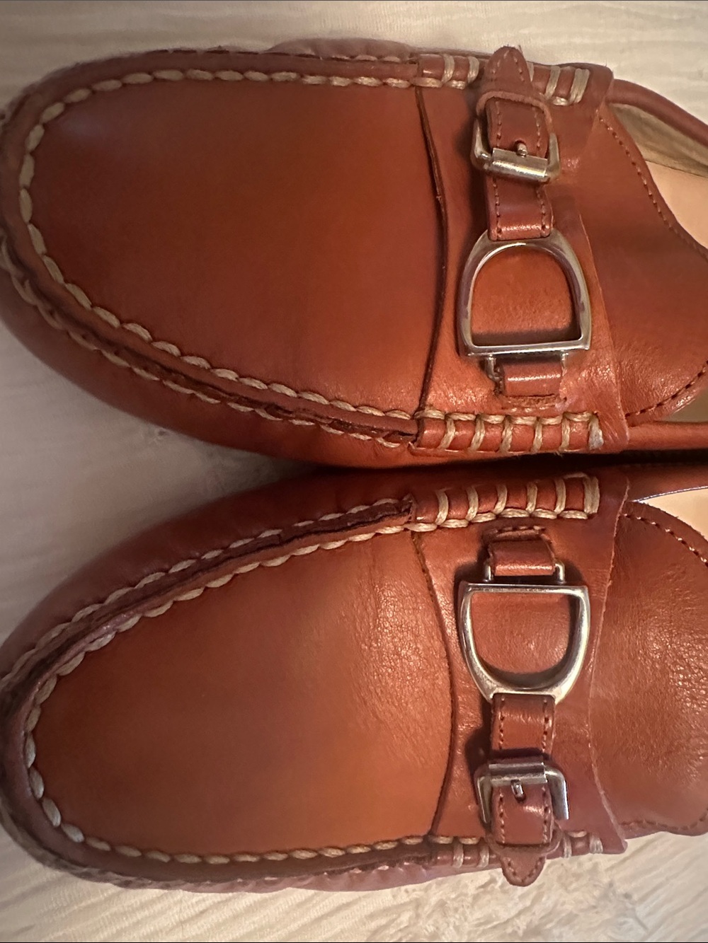 Ralph Lauren Collection Made in Italy Leather Woman’s Loafer/Contrast Stitching - Picture 3 of 11